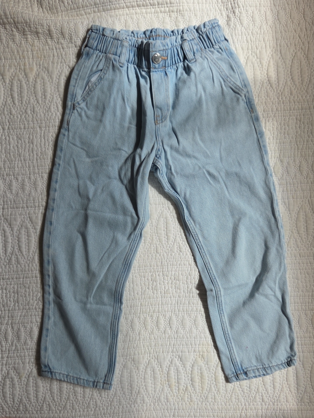 H&M 5T Elastic Waist Kids Jeans Light Blue